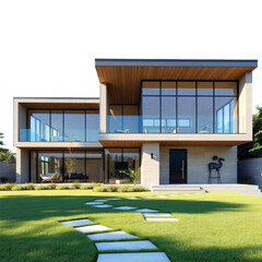 modern house with transparent background PNG and JPEG image