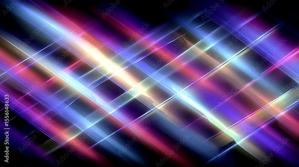 Poster colorful abstract light beams on dark background creating dynamic visual energy and motion for creat