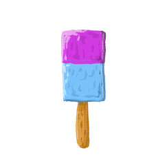 Fruit ice cream isolated on white