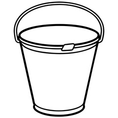Bucket line art vector