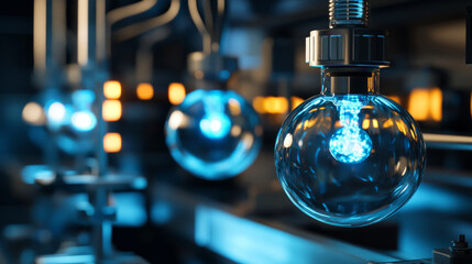 Innovative lighting technology industrial facility product showcase modern environment close-up view futuristic concept