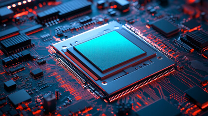 Innovative technology circuit board high-tech laboratory close-up image futuristic environment macro view electronics concept