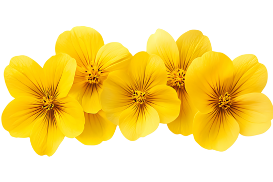 Vibrant Yellow Flowers Isolated on Transparent Background for Creative Designs