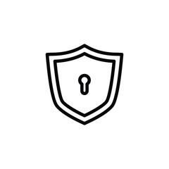shield with key hole outline icon vector design good for web or mobile app