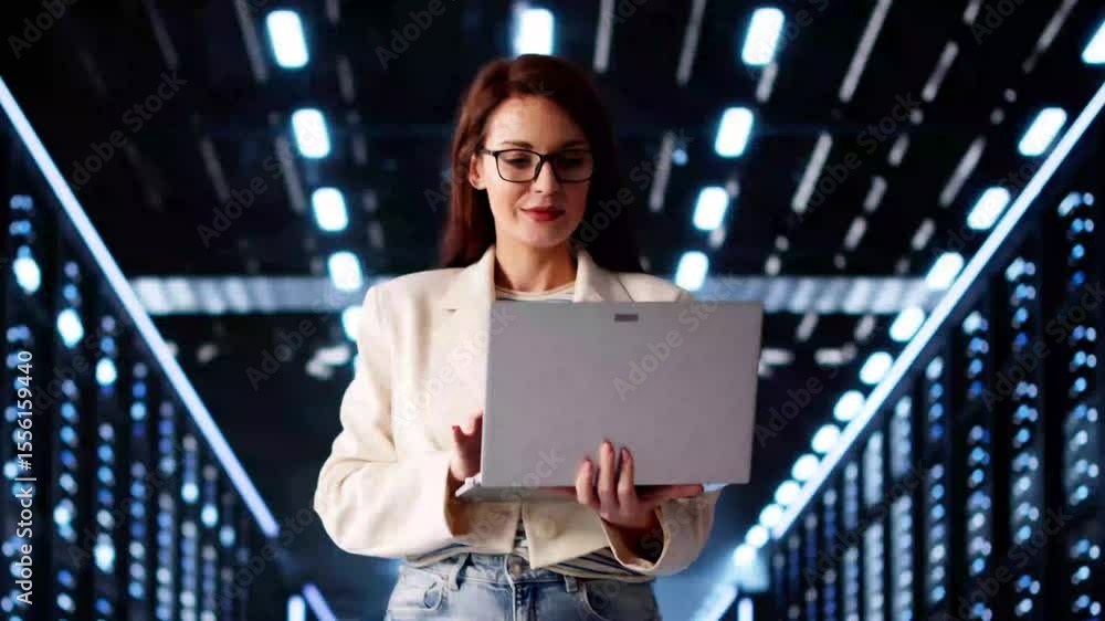 Poster Data Center Analyst Engineer Checking Server Security