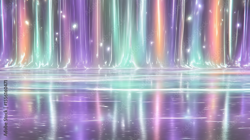 Poster luminous abstract background with colorful light reflections and shimmering textures in a dreamlike 