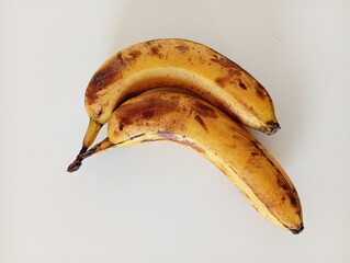 yellow bananas on white background