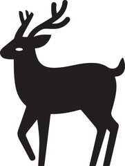 Cute Deer vector Icon for Kids and Winter Designs in Vintage and Rustic Vector Style.