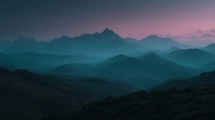 Fototapeta premium Mountain range at twilight