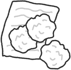 구겨진 종이와 감정 표현 일러스트