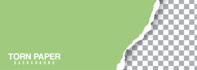 Vector Green Torn Paper On Transparent Background