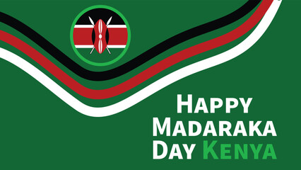 Happy Madaraka Day Kenya national holiday banner design illustration.