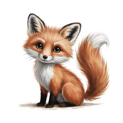 Obraz premium An enchanting illustration of a unique and playful fox with a charming reddish brown coat