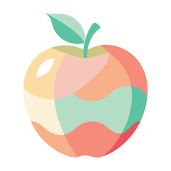 Abstract apple in pastel color block