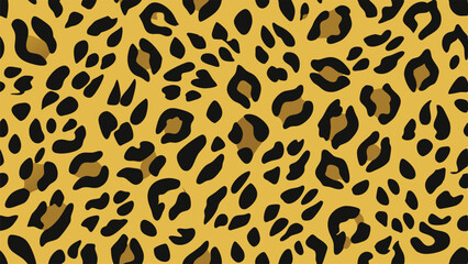 Obraz premium Seamless Leopard Print Pattern in Black Brown and Yellow Colors animal print seamless pattern