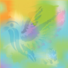 abstract colorful background with bird