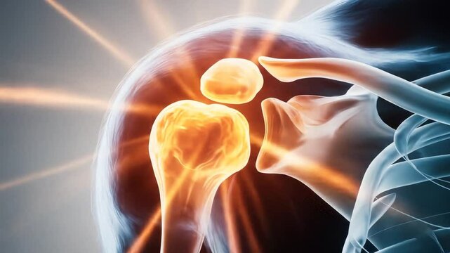 Human Shoulder Joint Anatomy Pain and Inflammation Illustration