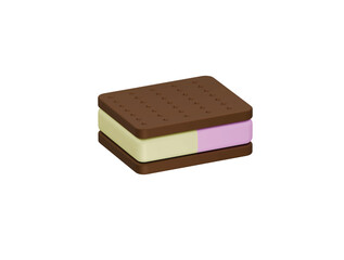 ice cream sandwich icon 3d illustration render