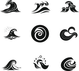 Fototapeta premium vector set of black and white elements