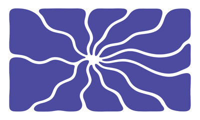 Abstract Organic Burst with Wavy Lines in Blue Isolated on a transparent background