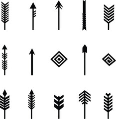 set of black and white arrows