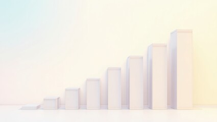 Abstract urban finance concept with blue sky and bar graph