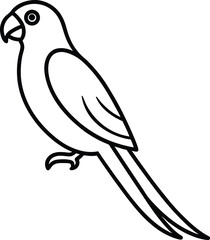 Tropical Side-View Parrot Line Art with Clean Contours