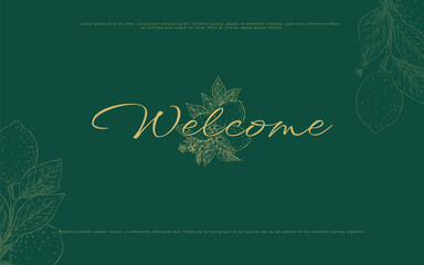 Hand Drawn Lemon Welcome Sign Template Elegant and Customizable Design for Summer Theme