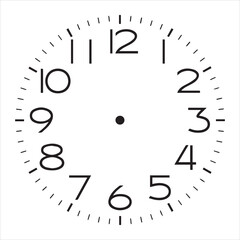 Minimalist Clock Face Dial Template Illustration