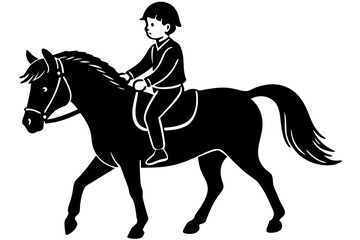 Silhouette Vector Art Illustration of Horse and Rider