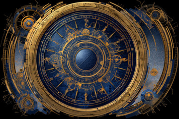 Obraz premium Alien Chrono Chamber, Golden Orbit Control Room