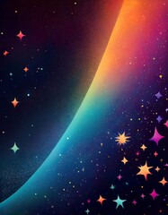 Colorful Abstract Galaxy with Glowing Stars