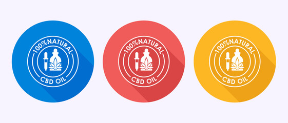 Cannabis oil icon design illustration. Marijuana oil icon, CBD cannabidiol sign symbol in shadow button design