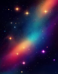 Colorful Abstract Galaxy with Glowing Stars