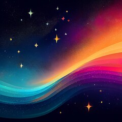 Colorful Abstract Galaxy with Glowing Stars