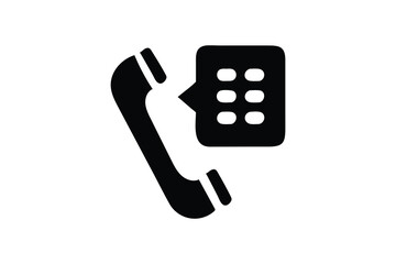 Modern Minimalist Phone Icon: Contact Us, Customer Support, Communication, Helpline
