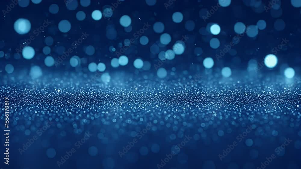 Aufkleber abstract blue bokeh background with glittering particles creating a dreamy atmosphere