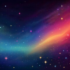 Dreamy Outer Space Landscape in Abstract Style