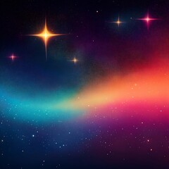 Dreamy Outer Space Landscape in Abstract Style