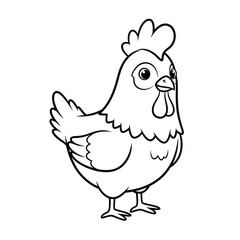 Chicken Cartoon Outline Image