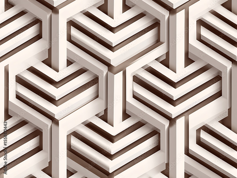 Fototapete interlocking geometric pattern of triangles hexagons