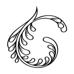 Elegant black and white flourish design perfect for decorative elements and graphic design projects