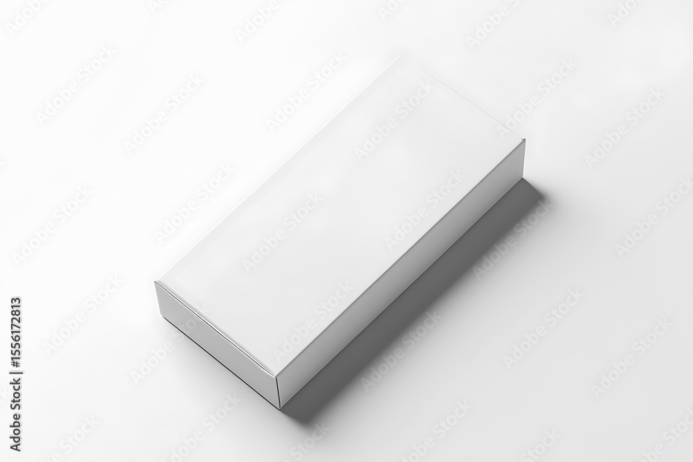 Poster minimalist white box on white background with subtle shadows and clean lines