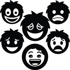 set of cartoon faces