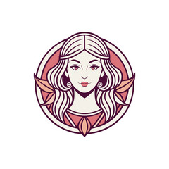 Women face line art logo, icon, vector design for a beauty brand 