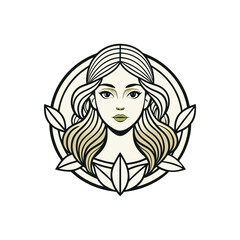 Women face line art logo, icon, vector design for a beauty brand 