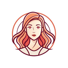 Women face line art logo, icon, vector design for a beauty brand 