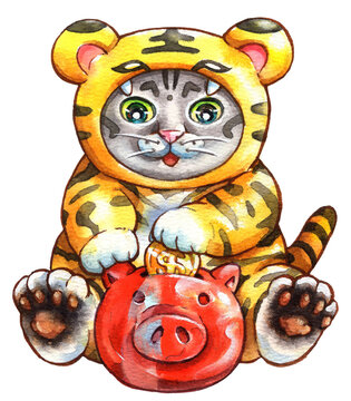 Cat Wish Statue - Feigning as a tiger to bully pigs