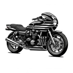 Fototapeta premium Striped Motorcycle Illustration