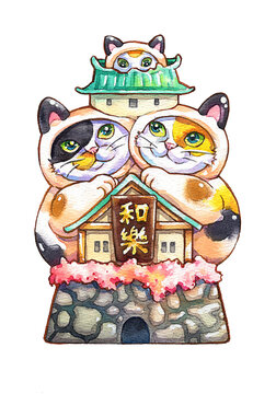 Cat Wish Statue - A Harmonious Family